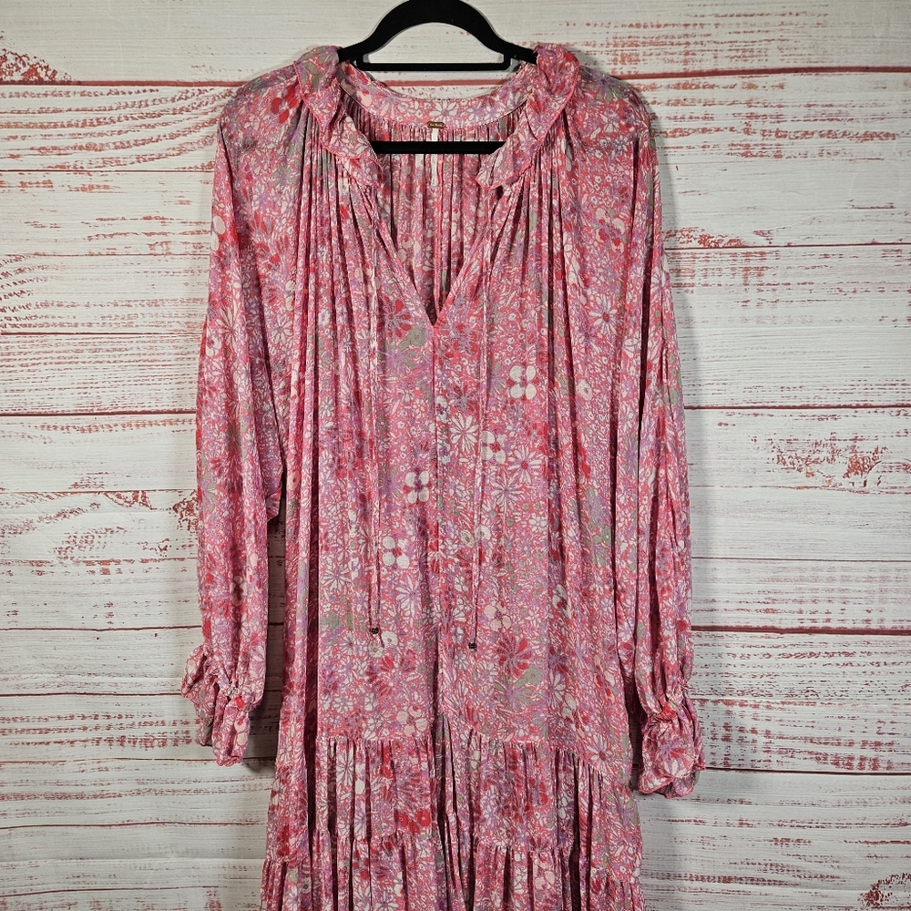 Free People Feeling Groovy Pink Floral maxi dress - Picture 4 of 16